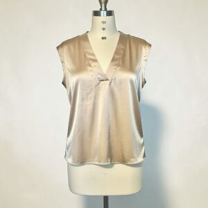 H&M Women's Satin V-Neck Blouse - Beige